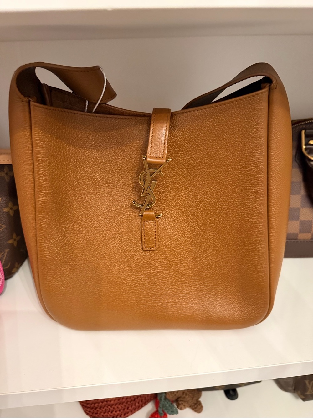 Saint Laurent Le 5 A 7 Small Pebbled Leather Shoulder Bag
